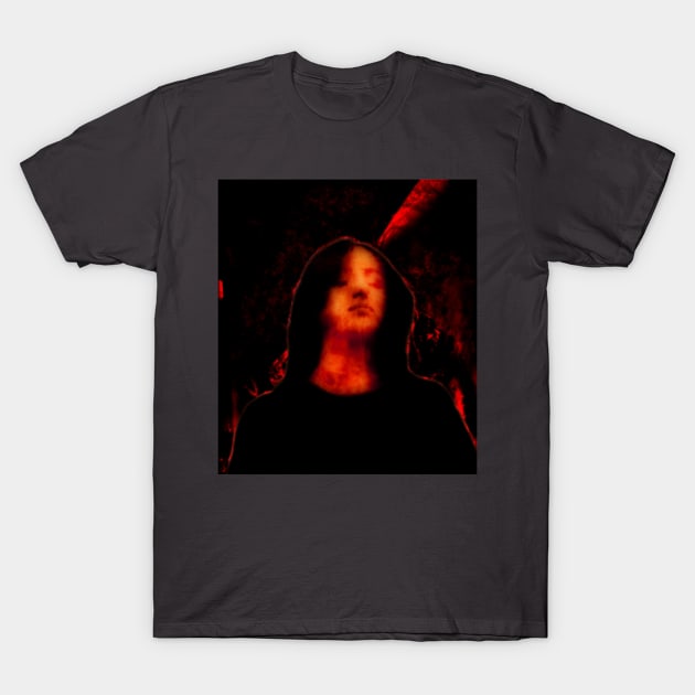 Beautiful girl, with closed eyes. Dark but beautiful. Red, black and orange. T-Shirt by 234TeeUser234